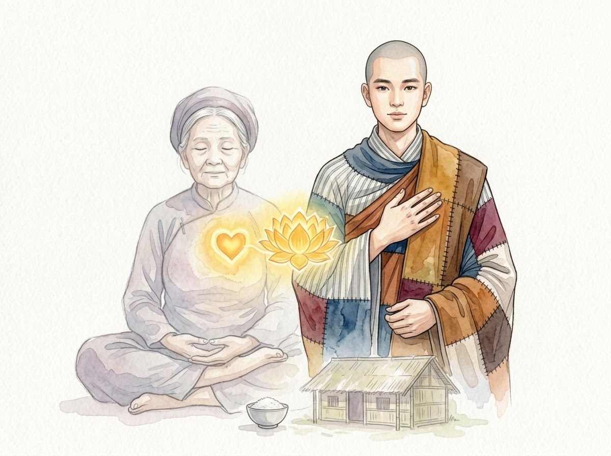 Đại hiếu trong Phật giáo – hai tầng chữ hiếu qua hình ảnh hành giả và người mẹ
