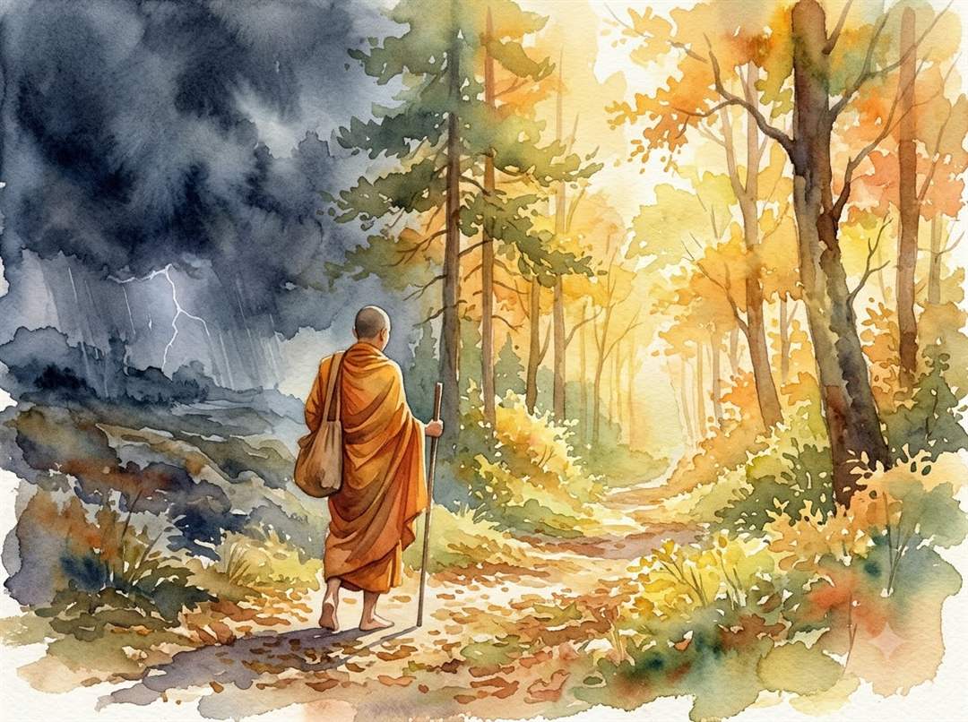 Kinh Tất Cả Các Lậu Hoặc — Kinh Trung Bộ số 2 nhà sư đang bước đi
