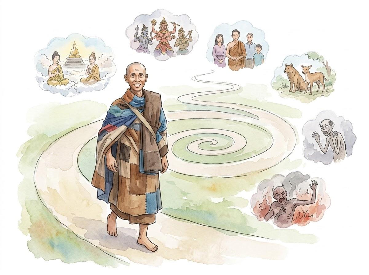 Saṃsāra – the cycle of birth and death depicted as a turning wheel – Master Minh Tuệ