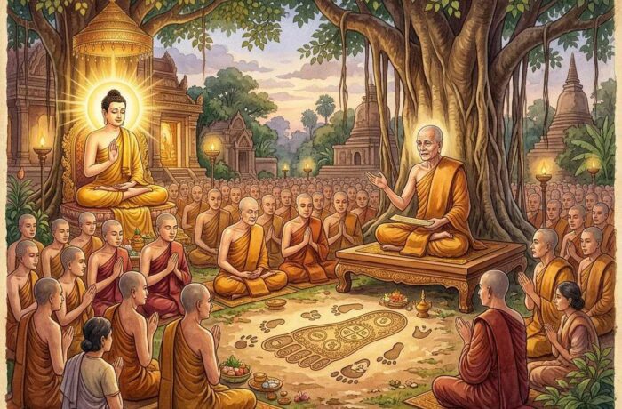 Kinh Đại Ví Dụ Dấu Chân Voi — Tôn giả Xá-lợi-phất thuyết giảng về Tứ Thánh Đế tại Kỳ Viên