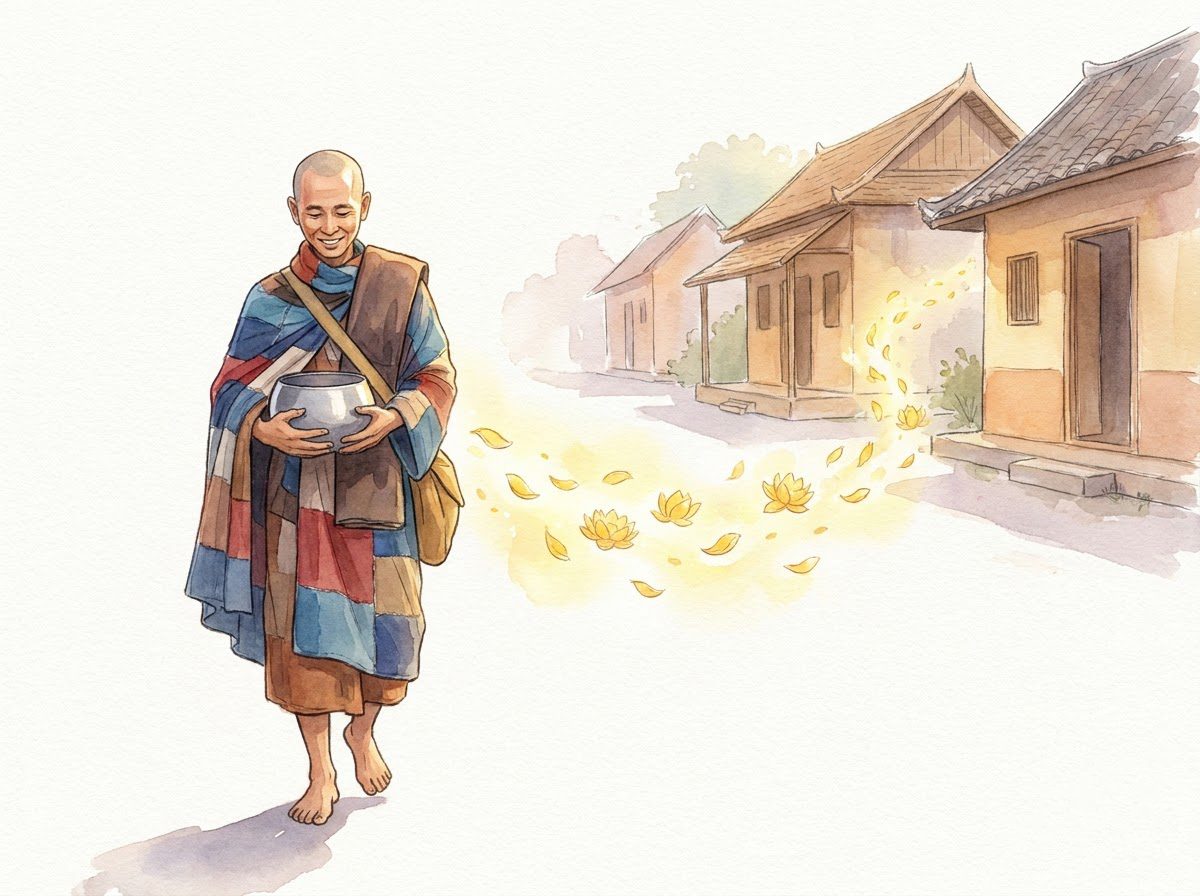 "Hương người đức hạnh bay ngược gió, khắp cả muôn phương" — Uy đức rạng rỡ của bậc chân tu.
