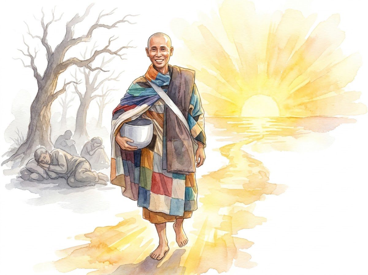 "Sống trăm năm không thấy Pháp vô vi, không bằng sống một ngày thấy Pháp Bất Diệt" — Thân giáo tinh tấn.