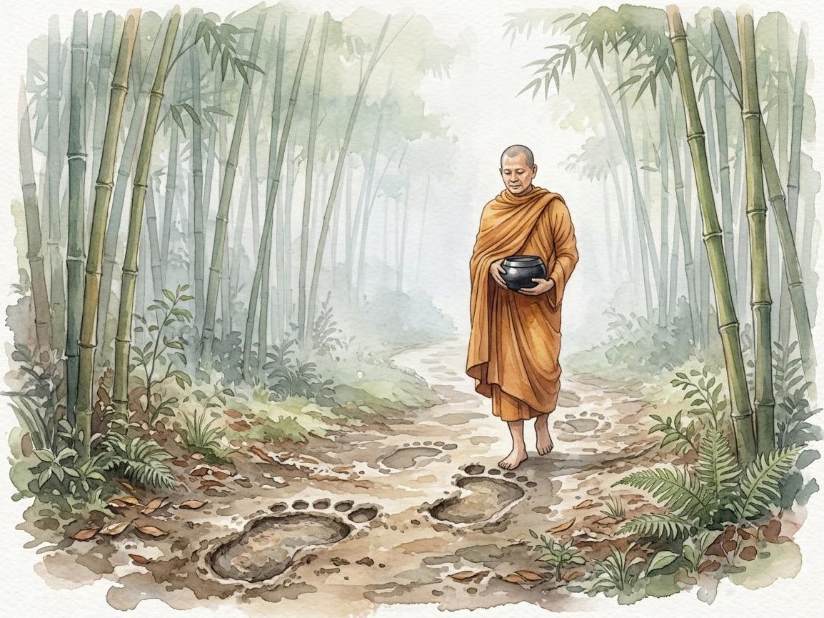 Tiểu Kinh Ví Dụ Dấu Chân Voi — Ẩn dụ người thợ săn voi theo dõi dấu chân voi chúa trong rừng già
